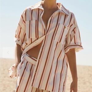 NWT Anthropologie Striped Boxy Top S & Shorts XS (Runs Very Big) Retail $146